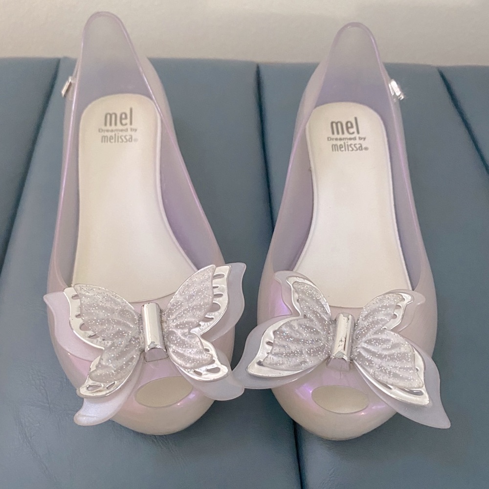Mini Melissa butterfly peep-toe for girls size12